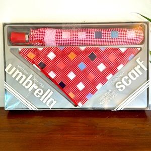 Vintage designer scarf and umbrella set